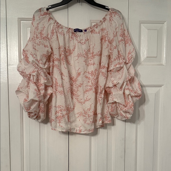 Emilio Pepe Off‑Shoulder Ruffle Sleeve Blouse – Size L - Picture 6 of 6